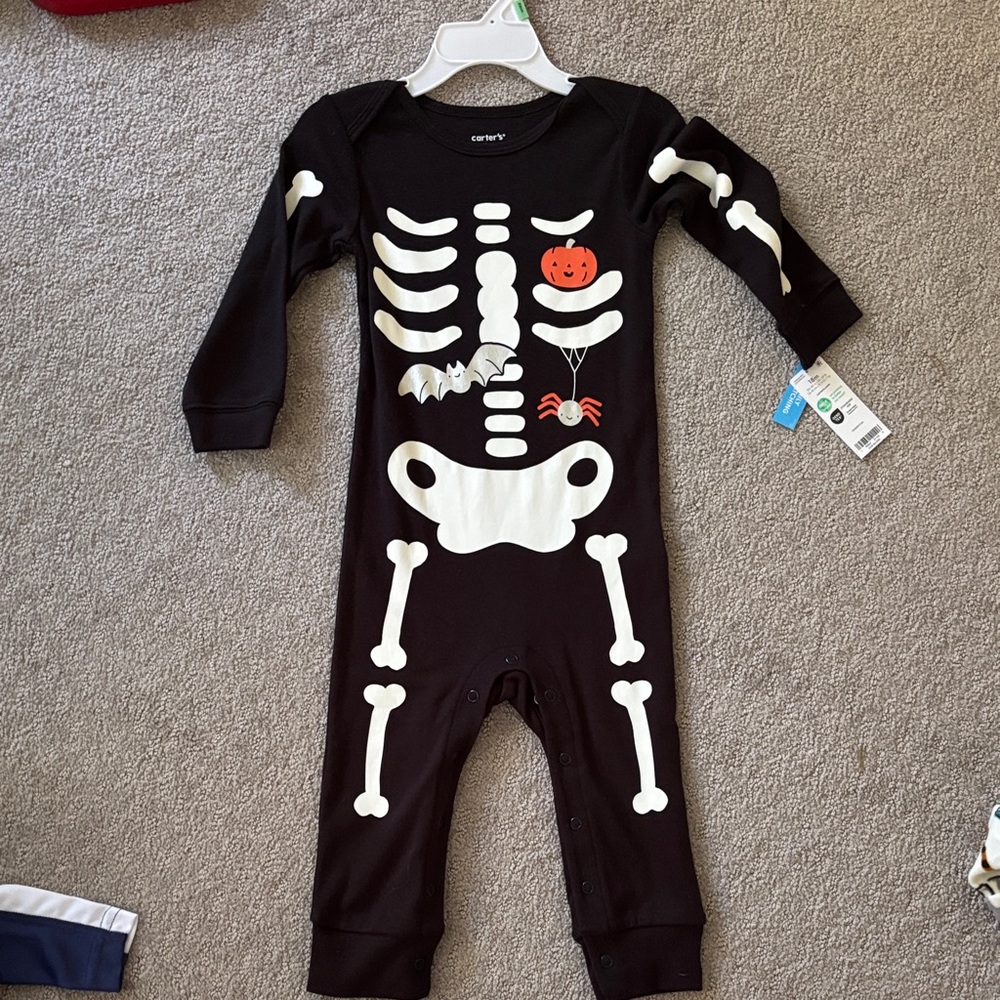 Carter's Black Skeleton Baby Romper